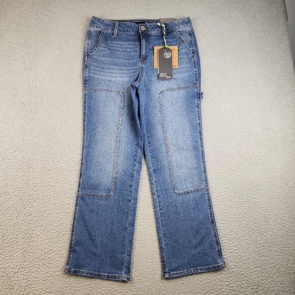 1822 Denim Denim - 1822 Denim Jeans Women's 8P Blue Carpenter High Rise Stretch Denim Pants